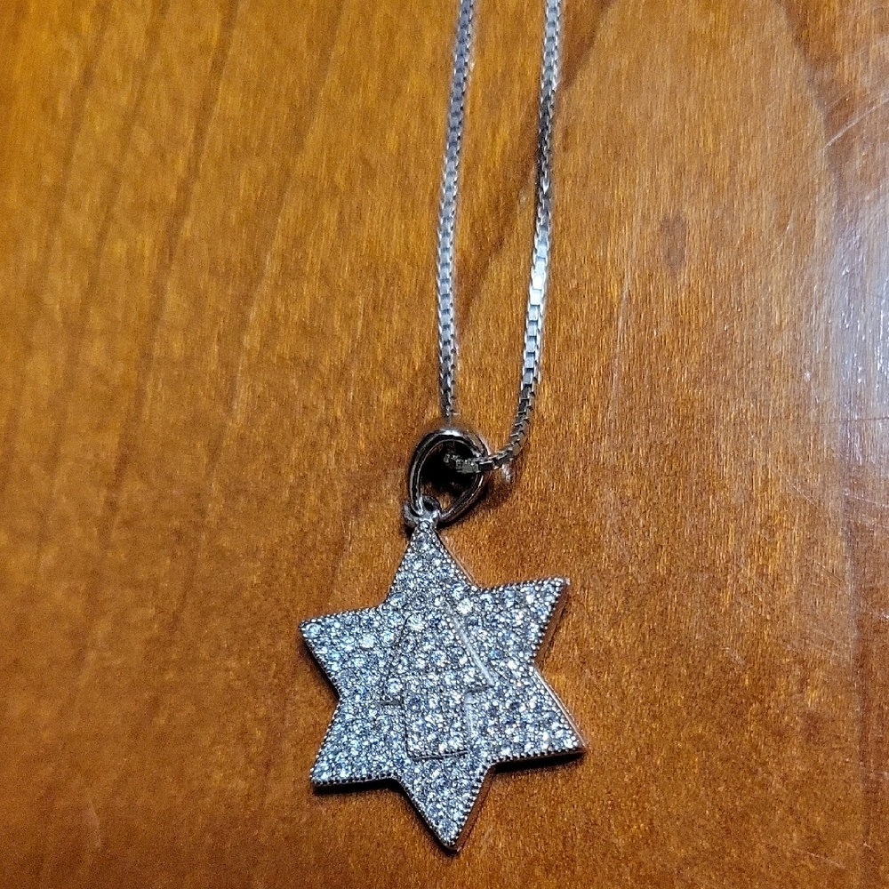 Sterling Silver Star Of David With Hamsa Necklace